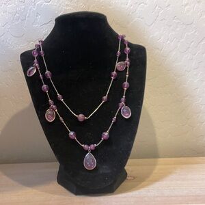 Vintage purple bead necklace